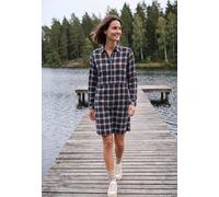 Blusenkleid CECIL, Damen, Gr. S (38), US-Größen, Langarm, Web, urban dunkelblau, Web, 100% Baumwolle, kariert, comfort fit kniefrei, V-Ausschnitt, Bündchen, Kleider Blusenkleid, aus 100% Baumwolle (70