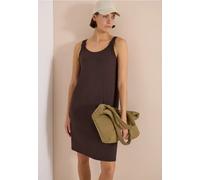 Jerseykleid CECIL, Damen, Gr. XXL (46), US-Größen, braun (braun cacao), Stoff, 95% Viskose, 5% Elasthan, unifarben, normal kniefrei, V-Ausschnitt, abgesteppt, Kleider Jerseykleid, aus Viskose (2940012