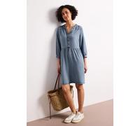 Tunikakleid STREET ONE, Damen, Gr. 46, EURO-Größen, blau (light blau soft wash), Stoff, 100% Lyocell, unifarben, comfort fit knielang, Rundhals, elastischer Bund, Kleider, knielang (94277029-46) light