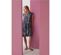 Street One Damen Knielanges Kleid mit Rundhals und Print