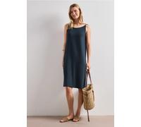 Midikleid STREET ONE, Damen, Gr. 42, EURO-Größen, shadowed navy, Stoff, 95% Viskose, 5% Elasthan, unifarben, normal knielang, Rundhals, abgesteppt, Kleider Midikleid, aus Viskose (22017665-42) shadowe