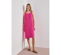 Midikleid STREET ONE, Damen, Gr. 38, EURO-Größen, magenta dream, Stoff, 95% Viskose, 5% Elasthan, unifarben, normal knielang, Rundhals, abgesteppt, Kleider Midikleid, aus Viskose (81511929-38) magenta