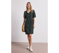 Sommerkleid STREET ONE, Damen, Gr. 42, N-Gr, deep bound grün, Jersey, Obermaterial: 80% Viskose, 20% Nylon, bedruckt, geblümt, normal kniefrei, Rundhals, elastischer Bund, Kleider Sommerkleid, Sommerk