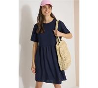 Sommerkleid CECIL, Damen, Gr. M (40), US-Größen, urban dunkelblau, Stoff, Oberteil: 64% Viskose, 31% Polyester, 5% Elasthan. Rock: 100% Viskose, unifarben, normal kniefrei, Rundhals, abgesteppt, Kleid