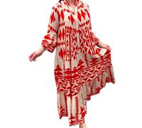 Knielanges Sommerkleid Damen a Linie Lang Maxikleider Lange Sommerkleider Damen Dresses for Women Lang Strandkleid Lang Kleider Blusenkleid Damen Sommerkleid Damen Knielang