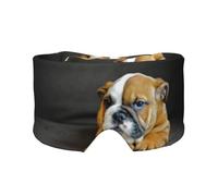 Kniende englische Bulldogge, Vollständige Augenabdeckungen, lichtblockierende Augenmaske, Schlafaugen- und Ohrenschützer