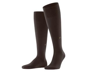 Kniestrümpfe BURLINGTON "Leeds", Herren, Gr. 40-46, braun (schwarz braun), Materialmix, unifarben, Socken Kniestrümpfe, Einheitsgröße 40-46, wärmende Wollmischung, unifarben (29272932-40) schwarz brau