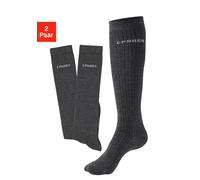 Kniestrümpfe COPENHAGEN STUDIOS, Herren, Gr. 39-42, 2x anthrazit, Wolle, meliert, elastisch, Socken, mit weicher wärmender Wolle (72623100-39) 2x anthrazit