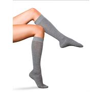 Kniestrümpfe FALKE "No. 1 Finest Cashmere", Kinder, Gr. 39-40, grau (light graumeliert (3390)), Obermaterial: 85% Kaschmir WS. 15% Polyamid PA., Socken Kniestrümpfe (91808416-39) light graumeliert (33