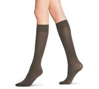 Kniestrümpfe FALKE "Seidenglatt", Kinder, Gr. 35-38, grau (carbon (3275)), Obermaterial: 89% Polyamid PA. 11% Elasthan EL., Socken Kniestrümpfe (82148011-35) carbon (3275)