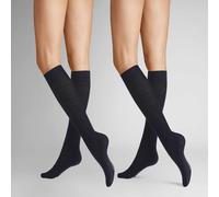 Hudson Damen Kniestrümpfe Only 2-Pack wärmend Marine 0337 35-38