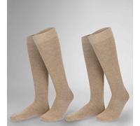 Kniestrümpfe HUDSON "ONLY 2-PACK", Herren, Gr. 39-42, beigemeliert, Baumwollmischung, normal, Socken Kniestrümpfe, Komfortbund mit weitem Fußausschnitt (31585805-39) beigemeliert