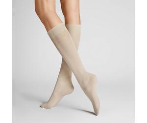 Kniestrümpfe HUDSON "Kniestrumpf Relax Light", Damen, Gr. 35-38, beige (biber 0739), Obermaterial: 61% Baumwolle CO. 39% Polyamid PA., Socken Kniestrümpfe (97525026-35) biber 0739