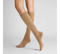 Hudson Damen Kniestrümpfe Winter Plait rutschfest Beigemel. 0723 35-38