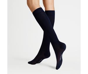 Kniestrümpfe HUDSON "RELAX FINE", Damen, Gr. 39-42, blau (marine), Baumwollmischung, normal, Socken Kniestrümpfe, Baumwoll-Mix, verstärke Spitze und Ferse (83781705-39) marine