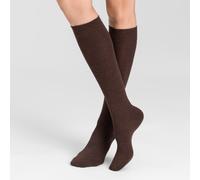 Hudson Kniestrümpfe Relax Woolmix Clima – 3er Pack, druckfreier Bund, 35-38, Brown mel.
