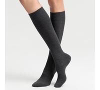 Hudson Kniestrümpfe Relax Woolmix Clima druckfreier Bund Grau-mel. 35-38