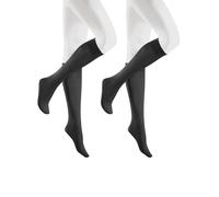 Hudson Kniestrümpfe Simply 40 2-Pack Damen 35-38 Anthrazit semi-blickdicht matt Baumwollmischung