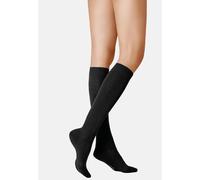 Kniestrümpfe KUNERT "Kniestrumpf Liz", Damen, Gr. 35-38, schwarz (schwarz 0070), Obermaterial: 97% Baumwolle CO. 3% Elasthan EL., Socken Kniestrümpfe (53087831-35) schwarz 0070
