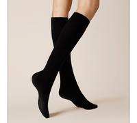 Kniestrümpfe KUNERT "Kniestrumpf Warm Up", Damen, Gr. 35-38, schwarz (schwarz 0070), Obermaterial: 45% Wolle WO. 39% Polyamid PA. 10% Baumwolle CO. 4% Polyacryl PAN. 2% Elasthan EL., Socken Kniestrümp