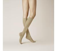 Kniestrümpfe KUNERT "LIZ", Damen, Gr. 35-38, beige (beige, meliert), Baumwollmischung, normal, Socken Kniestrümpfe, druckfreier Komfortbund (18508243-35) beige, meliert