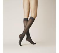 KUNERT Damen Kniestrümpfe Velvet 40 druckfreier Bund 40 DEN Anthrazit 0980 35-38