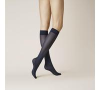 KUNERT Damen Kniestrümpfe Velvet 40 druckfreier Bund 40 DEN Marine 0880 35-38