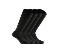 Kniestrümpfe ROHNER SOCKS "Socken Basic Cotton II Long 4er Pack", Damen, Gr. 39-42, schwarz, Obermaterial: 80% Baumwolle CO. 17% Polyamid PA. 3% Elasthan EL., Socken Kniestrümpfe (61652039-39) schwarz