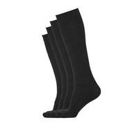 Kniestrümpfe S.OLIVER "originals", Damen, Gr. 43-46, schwarz (anthrazit melange), Baumwollmischung, meliert, Socken Kniestrümpfe, mit elastischem Bund (41353742-43) anthrazit melange