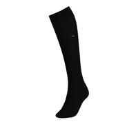 Kniestrümpfe TOMMY HILFIGER "TH WOMEN KNEEHIGH", Damen, Gr. 35-38, schwarz, Baumwollmischung, uni, normal, Socken Kniestrümpfe, mit kleinem Flag-Label (14208958-35) schwarz