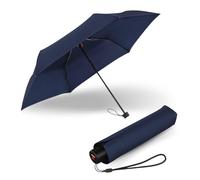 Knirps C.050 Regenschirm Navy mit Schirmtasche I Kleiner Handöffner Taschenschirm I Windstabil & Leicht I Mini