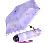 Knirps Kinder-Taschenschirm 4Kids reflective mit Reflexborte - Unicorn - lila