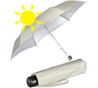 Knirps Leichter Mini Sonnen-Regenschirm C.058 Manual mit UV- und Hitzeschutz - beige-Silver