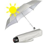 Knirps Leichter Mini Sonnen-Regenschirm C.058 Manual mit UV- und Hitzeschutz - Stone-Silver