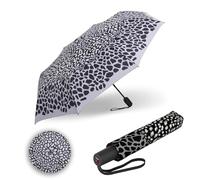 Knirps Regenschirm I.200 Medium Duomatic in Animal Stone mit Schirmtasche I kleiner Taschenschirm mit Drucktaste I Regenschirm automatisch & kompakt I Taschenregenschirm leicht & sturmfest