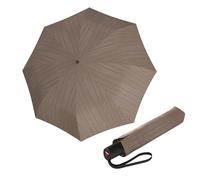 Knirps A.200 Duomatic Automatikschirm, kompakter, windfester Regenschirm, robuster Reise-Taschenschirm für Erwachsene, 97 cm Durchmesser, einklappbar inkl. Hülle, mittelgroß, Braun (Fountain Earth)