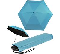 Knirps Taschenschirm AS.050 Slim Small Manual - Der flachste Superleicht - Klein und kompakt - 25 cm - Lucky - UV-, Hitzeschutz