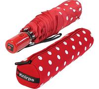 Knirps Taschenschirm Slim Duomatic Polka Dots (red-white im neopren-case)