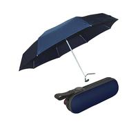 Knirps X1 4-in-1 manueller Regenschirm in Marineblau, Regen, Sonne, UV-Schutz, Hitzeschild, leichter Reise-Regenschirm mit 7 Rippen, Taschenformat, mit Hartschale, 88,9 cm (35 Zoll) Vollabdeckung
