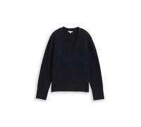 knit boucle v-neck L