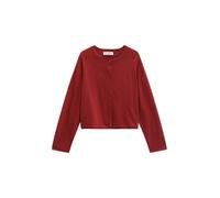 Cardigan MARC O'POLO "aus Bio-Baumwolle-Leinen-Mix", Herren, Gr. M, tall poppy, Obermaterial: 90% Baumwolle, 10% Leinen, unifarben, loose fit, Rundhals, Strickjacken (75484321-M) tall poppy