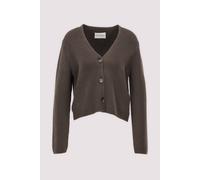 Cardigan MARC O'POLO, Damen, Gr. M, mossy earth, Strick, Obermaterial: 100% Baumwolle, normal, tiefer V-Ausschnitt, Bündchen, Strickjacken, relaxed aus Heavy-Weight-Organic-Cotton (32533815-M) mossy e