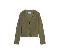 Cardigan MARC O'POLO "aus Heavy-Weight-Organic-Cotton", Damen, Gr. XS, pure sage, Obermaterial: 100% Baumwolle, unifarben, loose fit, V-Ausschnitt, normaler Saum, Strickjacken (60891653-XS) pure sage