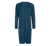 KNIT FACTORY - Alex Lange Strickjacke - Offenen Cardigan - Aus Wolle - Angenehm weich - Petrol - 40/42