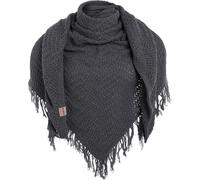 Knit Factory - Dreiecksschal Amber - Damen Strickschal mit Wolle, XXL 190x85 cm, Anthrazit