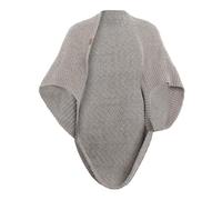 KNIT FACTORY - Amber Gestrickte Damen Bolero - Damen Bolero Strickjacke - 3/4 Ärmel - Gestrickte Damenjacke aus 30% Wolle und 70% Acryl - Grauer Strickjacke - Iced Clay - Einheitsgröße