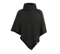 Knit Factory - Poncho Amber Schwarz/Anthrazit
