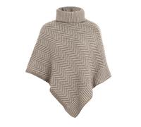 Knit Factory - Poncho Amber Marron/Iced clay
