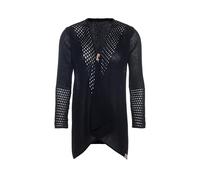 KNIT FACTORY - April Strickjacke - Mittellange Damen Strickjacke - Sommer Cardigan aus Baumwollmix - Hochwertige Qualität - Schwarz - 36/38