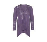 KNIT FACTORY - April Strickjacke - Mittellange Damen Strickjacke - Sommer Cardigan aus Baumwollmix - Hochwertige Qualität - Violett - 40/42